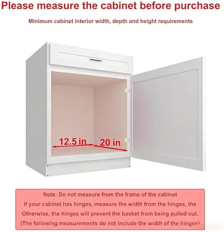 Sikarou Pull Out Cabinet Organizer, Heavy Duty Kitchen Cabinet Pull Out Shelves, Slide Out Wire Basket for Kitchen Cabinets, Bathroom, Pantry, Chrome Finish (11 * 17 in)