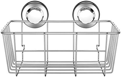 iPEGTOP Suction Cup Deep Shower Caddy Bath Organizer Wall Shelf for Large Shampoo Gel Holder Bathroom Accessories Storage -Rustproof 304 Stainless Steel, 2-Pack