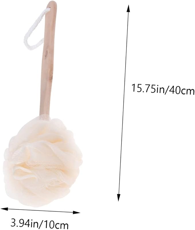 Ipetboom 3pcs Bath Sponge Brush Long Handle for Exfoliating Back Scrubber Soft Mesh Loofah Shower Brush for Men and Women for Dead Skin Removal Cleansing
