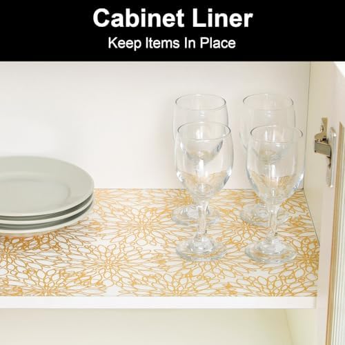 Cooyes Shelf Liners for Kitchen Cabinets Waterproof Kitchen Cupboard Mats