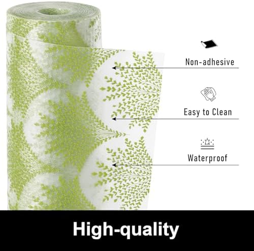 Cooyes Shelf Liners for Kitchen Cabinets, Refrigerator Liners Waterproof & Oil-Proof Kitchen Cupboard Liner Drawer Mats EVA Material Non Adhesive Fridge Liner for Shelves（17.5" W x 360" L）