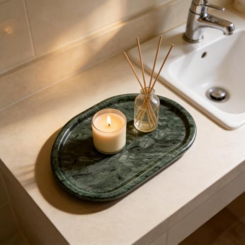 Natural Marble Jewelry Tray, Marble Ring Dish for Bathroom