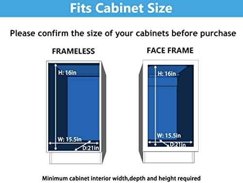 LOVMOR Individual Pull Out Cabinet Organizer, 2 Tier Slide Out Cabinet Drawers, Pots and Pans Organizer and Storage Pantry Shelf for Kitchen (11" W x 18" D)