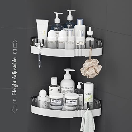 2-Pack Corner Shower Caddy, Adhesive Shower Shelves with Soap Holder
