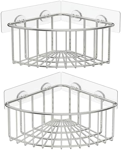 SMARTAKE 2-Pack Corner Shower Caddy Deep Basket, SUS304 Stainless Steel
