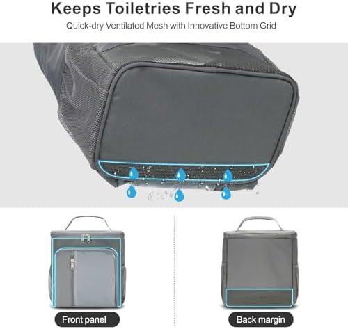 F-color Shower Caddy Portable for Dorm - Shower Bag Fits Full-Size Bottles