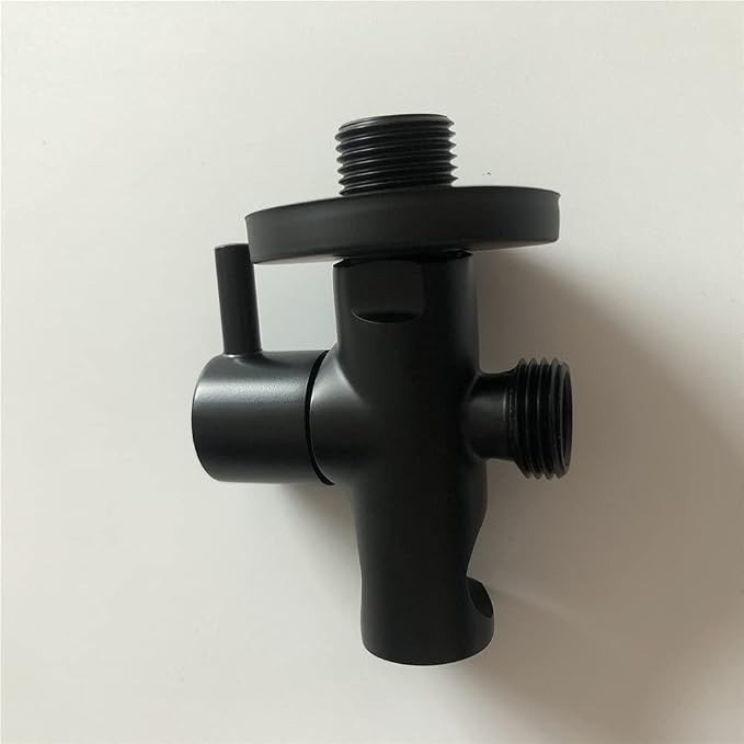 Handheld Shower Head Holder with Hose Connector Shower Head Shut Off Valve Shower Wand Holder Wall Mount Hand Held Shower Handle Sprayer Holder Toilet Bidet Spray Head Bracket Matte Black