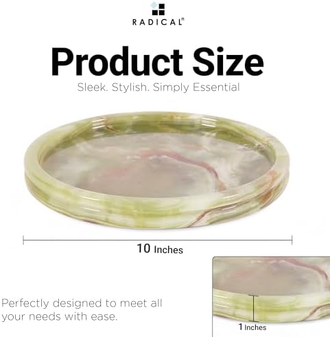 Radicaln Round Marble Tray for Vanity & Bathroom Counter, 10" Serving Tray