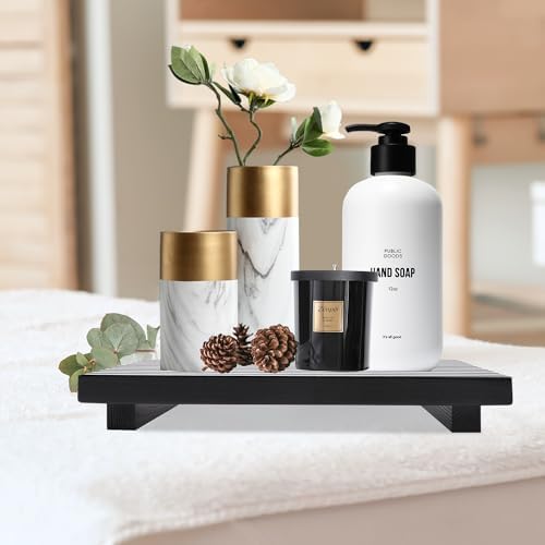 Wood Riser Display Stand for Bathroom Organizer Tray Kitchen Counter Decor