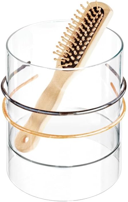 iDesign Clarity Collection Hair Accessories Organizer Canister, Clear | 6" x 6" x 7"