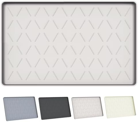 Extra Thick Dog Food Mat Waterproof with Raised Edge 19" x 12"