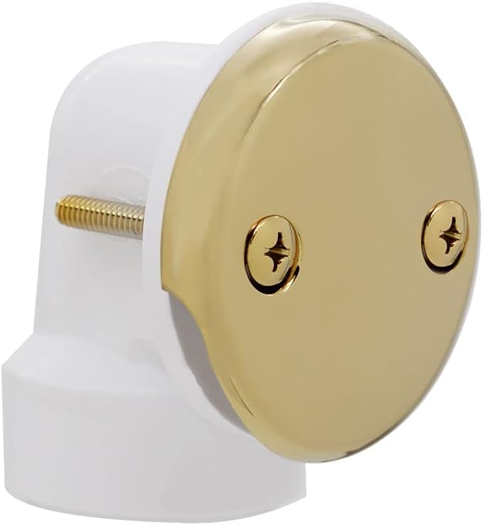 Westbrass Twist & Close Tub Trim Set with Two-Hole Overflow Faceplate, Polished Brass, D94-2-01