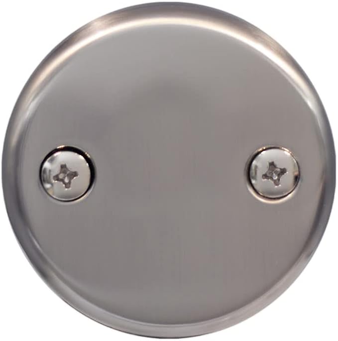 Westbrass Twist & Close Tub Trim Set with Two-Hole Overflow Faceplate, Satin Nickel, D94-2-07