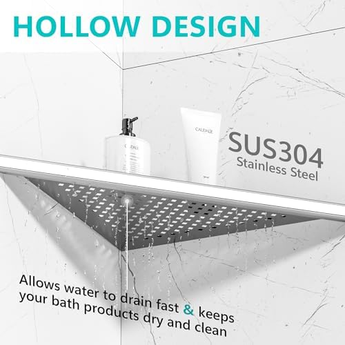 Qeke Corner Shower Shelves, 12” Recessed Tile Shower Shelf Brushed, 1 Pack