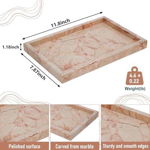 Marble Bathroom Tray,Pure Natural Vanity Tray