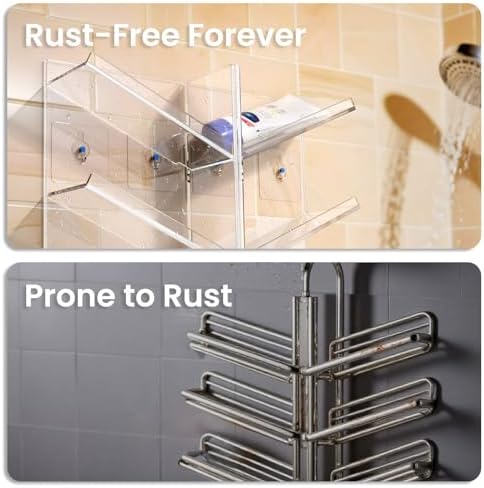 AITEE Acrylic Bathroom Organizer Caddy Shampoo Holder Combination Shelf