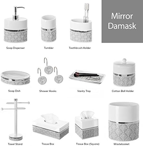 Creative Scents Mirror Damask Grey and White Soap Dispenser