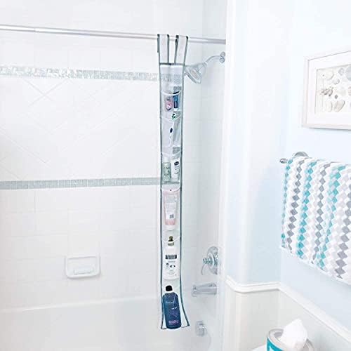 Skywin Hanging Mesh Shower Caddy, 7 Pockets, Quick Dry, 60 x 6 In - White