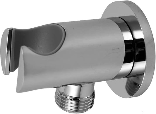 Hand Held Shower Head Holder Hose Connector Shower Wand Holder Wall Mount Handheld Shower Handle Sprayer Holder Shower Hose Adapter Shower Elbow with Spray Head Bracket 1/2 NPT Female Thread Chrome