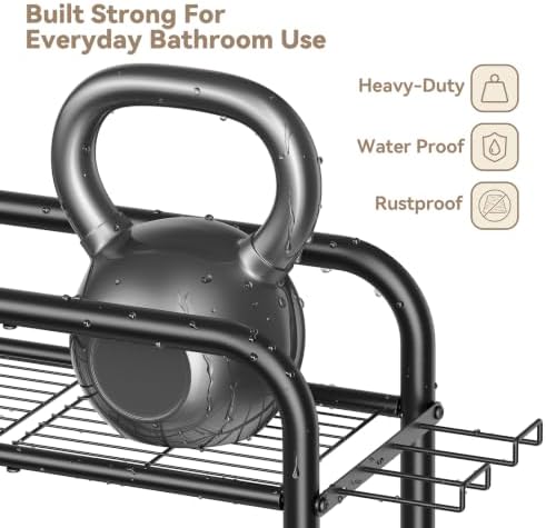 3-in-1 Over the Toilet Storage Rack, 3-Tier Toilet Organizer Shelf