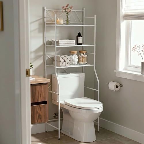 Home Zone Living Over-the-Toilet Bathroom Storage Cabinet Organizer