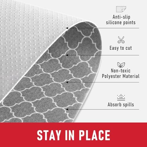 Cooyes 6 Pack Refrigerator Shelf Liners for French Door Fridge, 17.7" × 36" Extra Large, Non-Slip Fridge Mats Machine Washable, Refrigerator Drawer Liner for Glass Shelves Kitchen Cabinet