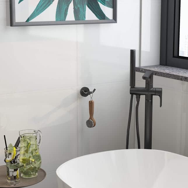 MARMOLUX ACC - 2pack Black Bathroom Hooks for Towels | Modern Black Hooks, Double Robe & Towel Hooks Ideal as Bathroom Towel Holder, Shower Wall Hook, Kitchen Hand Towel Holder