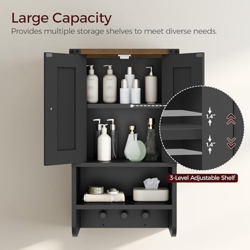 MAHANCRIS Bathroom Wall Cabinet, Farmhouse Wall-Mounted Medicine Cabinet