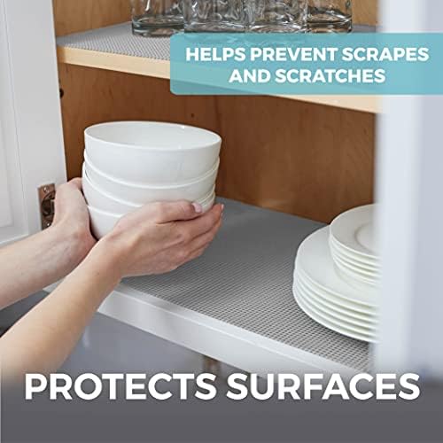 HOME GENIE Shelf Drawer and Cabinet Liner, Non Adhesive, 12x20 Soft Gray