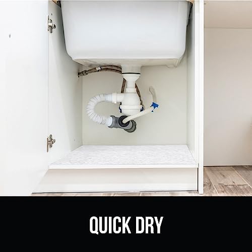 GORILLA GRIP LeakGuard Under Sink Mat for Kitchen Cabinet, 24x40 White