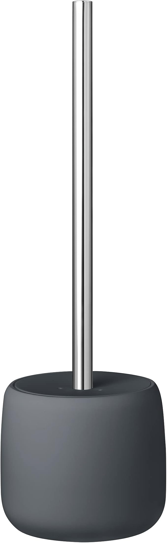 blomus SONO Toilet Plunger with Decorative Holder - Ceramic Soft Touch with Stainless Handle - Modern Design - Magnet (Charcoal)