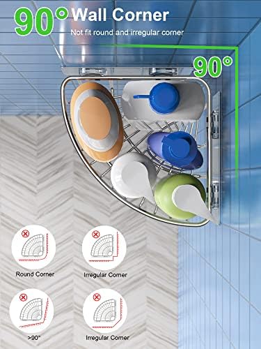 SMARTAKE 2-Pack Corner Shower Caddy Deep Basket, SUS304 Stainless Steel