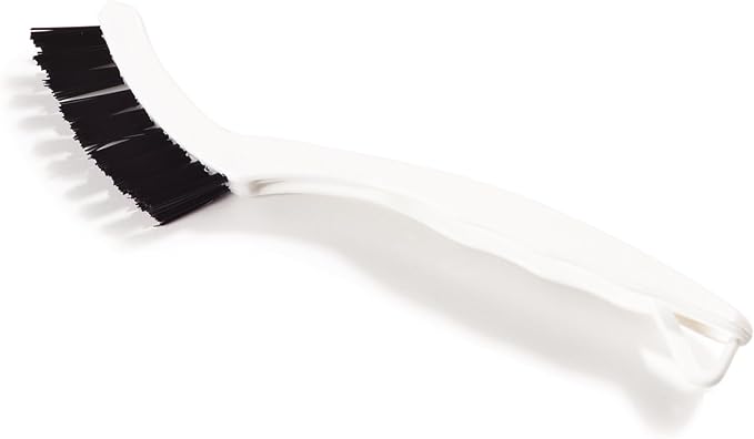 SPARTA Flo-Pac Grout Brush with Nylon Bristles, Scrubber with Handle for Bathroom and Kitchen Tile, 8", White