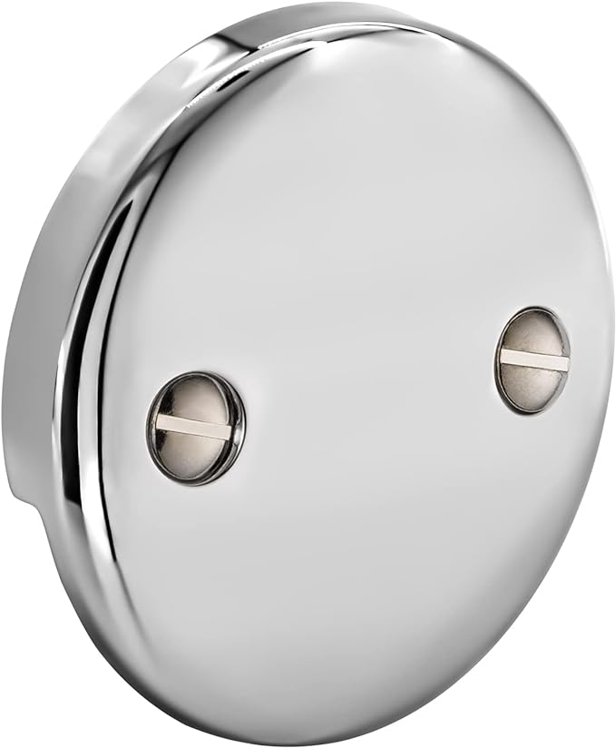 U2693-PK Replacement Overflow Plate 2 Hole Tub Drain, Chrome