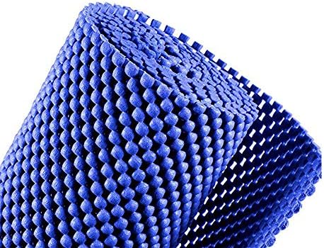 Shelf Liner Drawer Liner Non-Slip Mat Shelves Liners 12" X6.5’ Grid Pattern PVC Non-Adhesive Grip Liner Anti-Slip Mat for Kitchen Cabinets Wire Shelving Pantry Dresser Refrigerator (Blue)