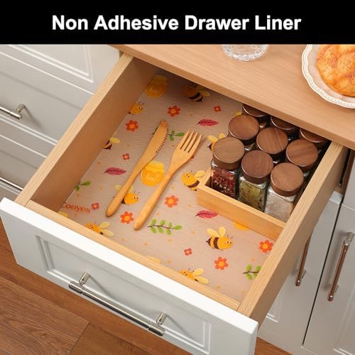 Cooyes Shelf Liner Non-Adhesive Cabinet Drawer Liner for Kitchen 17.5"x360"