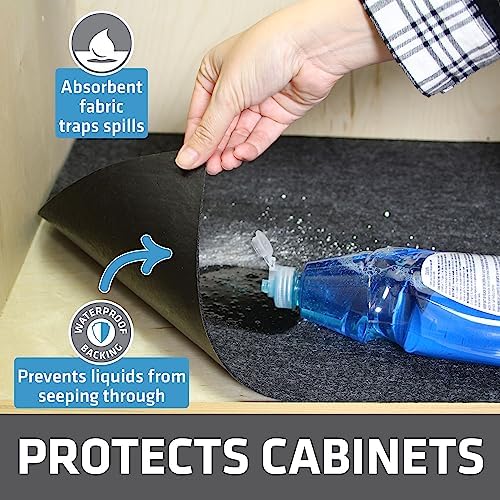Drymate Premium XL Under Sink Mat, Waterproof Liners, 24”x59”, Charcoal
