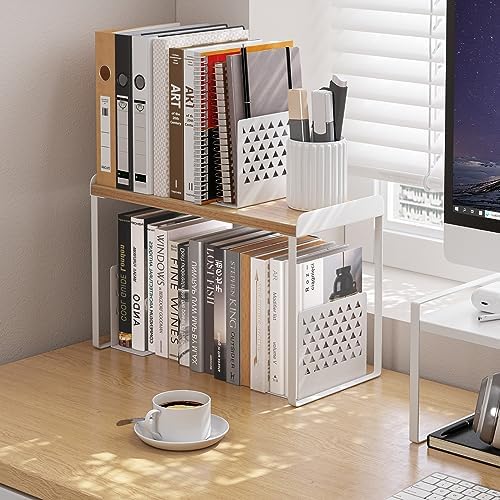 Mitus Stacking Wood Shelf Organizer, Counter Cabinet Storage Rack, 12 inch