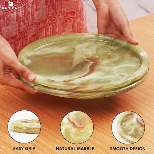 Radicaln Round Marble Tray for Vanity & Bathroom Counter, 10" Serving Tray