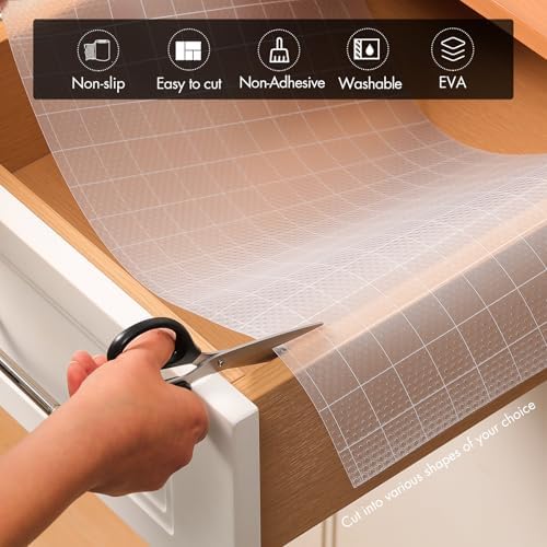 Cooyes Shelf Liner for Kitchen Cabinets – Non-Adhesive Drawer Liner