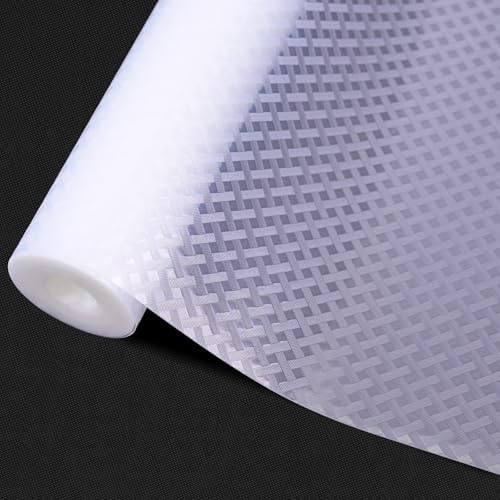 Non Adhesive Shelf Liner Cabinet Liners for Shelves, Drawer Liners for Kitchen Cabinets, Plastic Sink Liner Cutting Mat, Easy to Clean Bathroom Cabinet Mat Organizers and Storage 12" x20FT