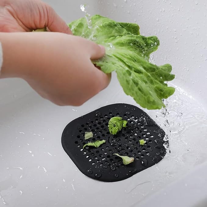 2 Pack Drain Cover Hair Catcher Drain Plug Hair Stopper Drain Protector for Shower Bathroom Accessories Bathtub Deep Grey