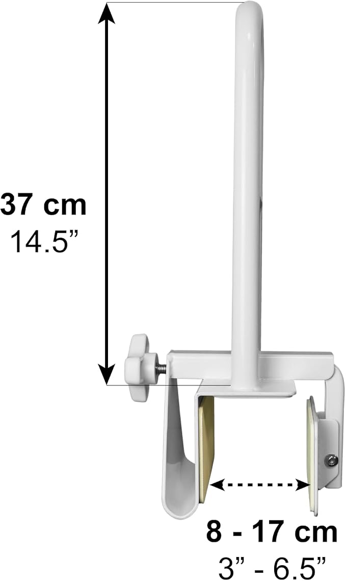 PEPE Mobility Bathtub Safety Rail, Shower Grab Bar Handle for Seniors, Elderly and Disabled, Fits 3 to 6.5 Inch Tub Walls, Bathroom Safety Bars with Non-Slip Grip
