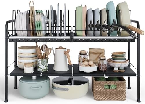 NETEL Expandable Under Sink Organizer，Pot and pan Organizer Under Cabinet
