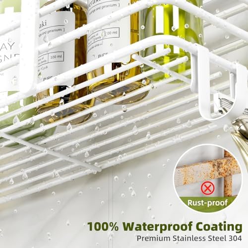 Yougai White Shower Caddy, Bathroom Organizers and Storage