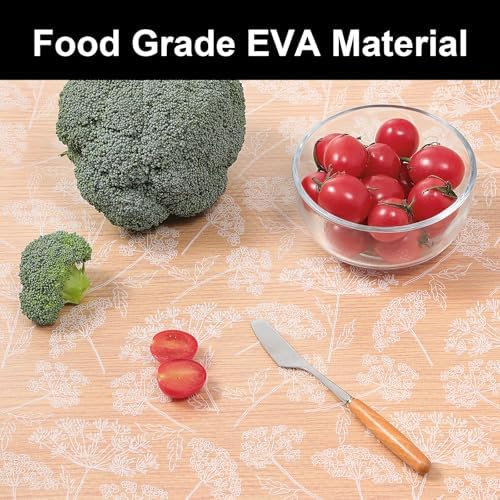 Cooyes Shelf Liners for Kitchen Cabinets, Refrigerator Liners Waterproof & Oil-Proof Kitchen Cupboard Liner Drawer Mats EVA Material Non Adhesive Fridge Liner for Shelves（17.5" W x 78.7" L）