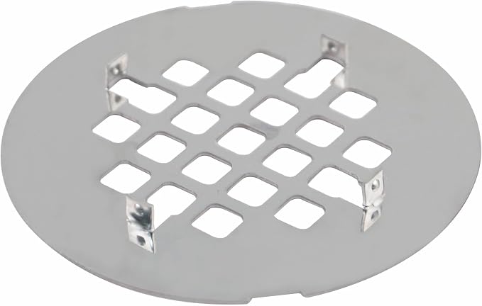 Brushed Nickel 4-1/4" OD Snap-in Shower Drain Cover Replacement, Welsan Stainless Steel Round Shower Strainer Grid Easy to Install