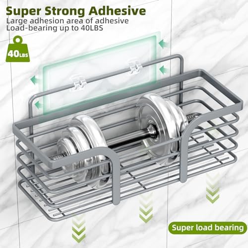 Yougai Dark Gray Shower Shelves, Bathroom Organizers and Storage