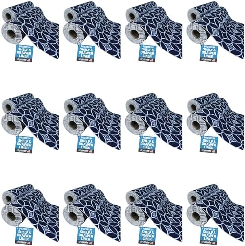 Drymate Premium Luxury Shelf & Drawer Liners, 12”x59”, 24-Pack, Indigo