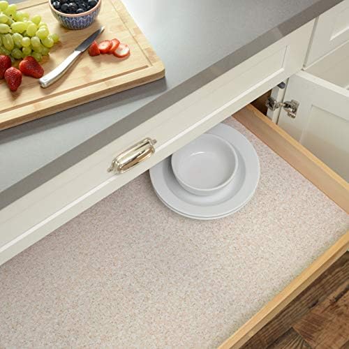 Con-Tact Brand Grip Prints Shelf Liner, Durable and Non-Adhesive Liners, Non-Slip Drawer and Cabinet Liner, 18" x 8', Granite Sand, Pack of 1 Roll